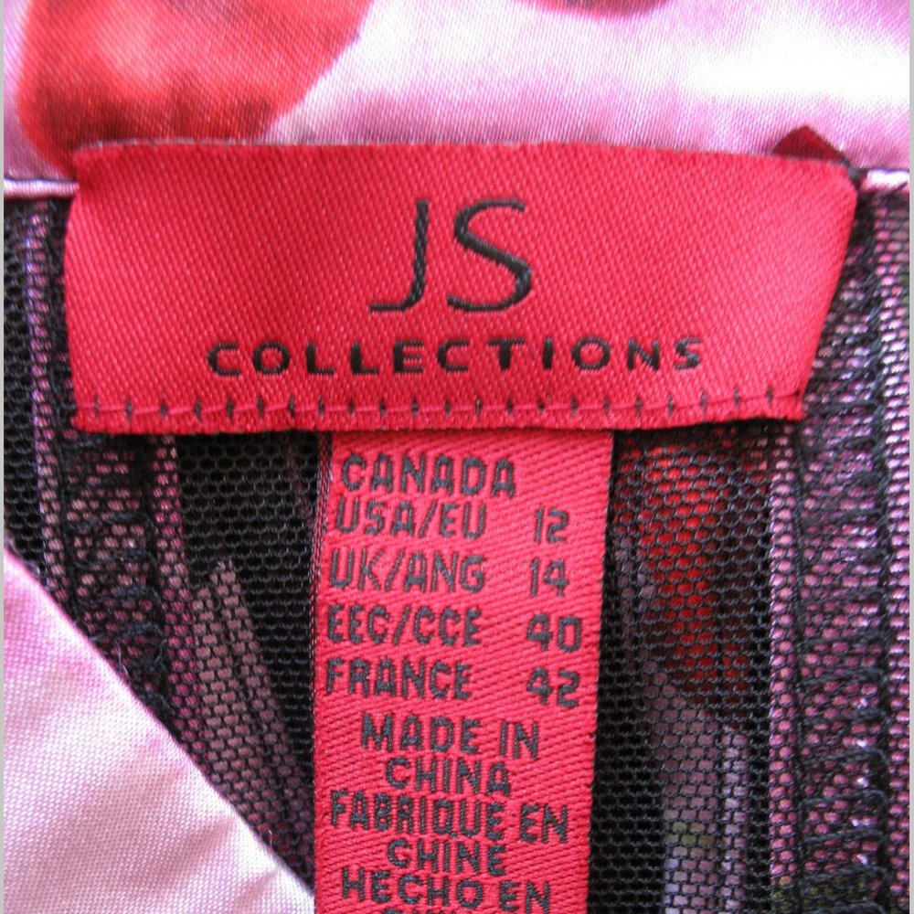 Js Collections Black Colorful Mesh Burnout Zipper… - image 6